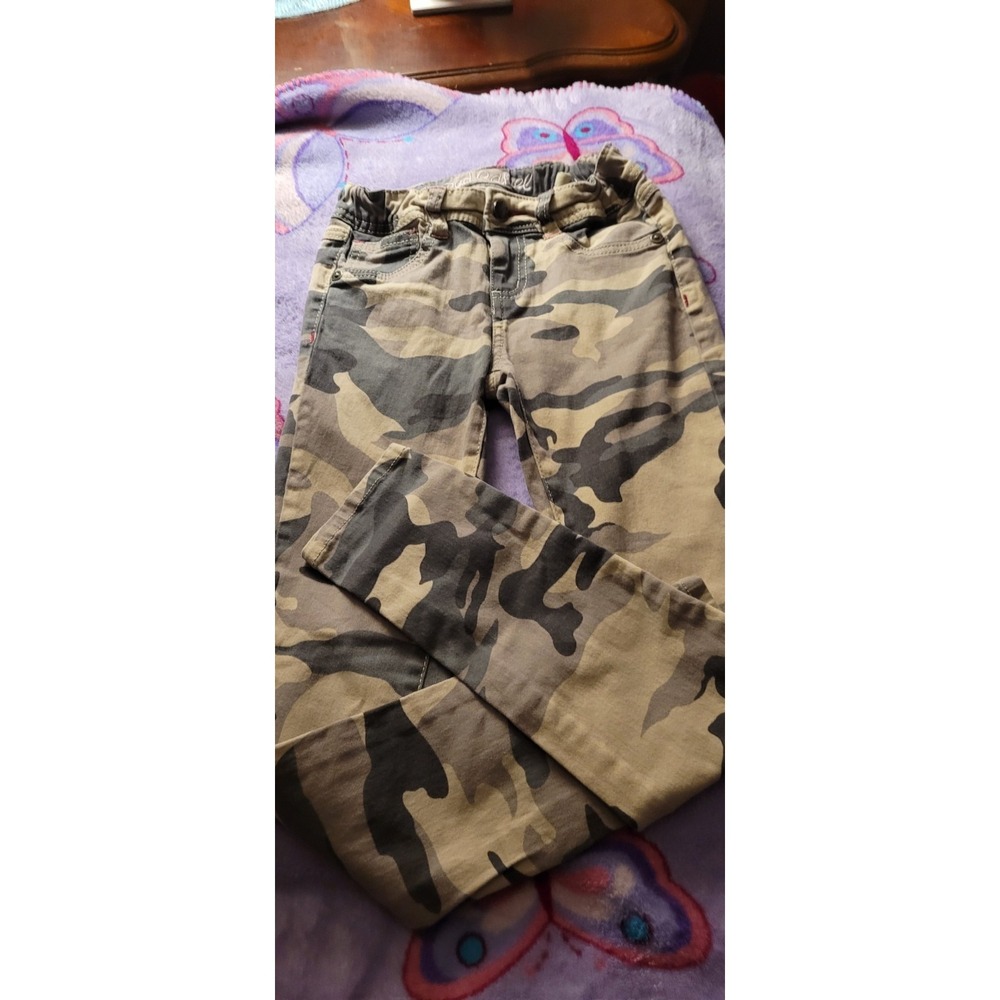 Gently Used Red Camel Girls Camo Pants, Asjustable Waist Size 8
